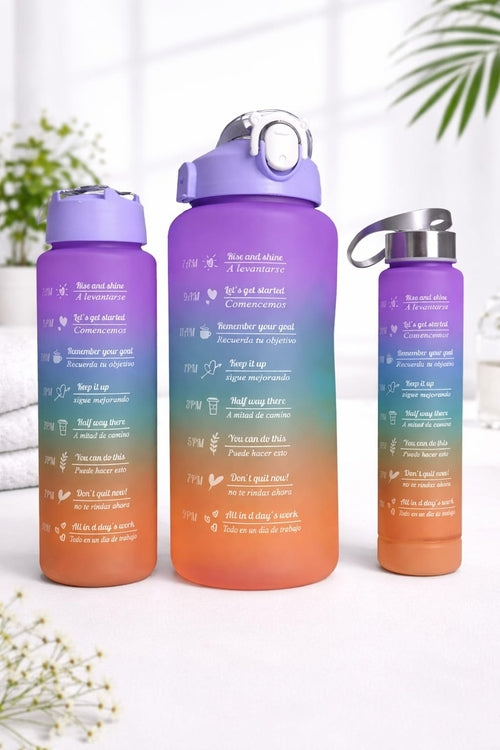 Motivational Time Marker Water Bottle | Pack of 03
